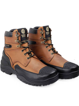 Bacca Bucci - PROTECTOR Leather Motorcycle Tan Trekking Boots for Men