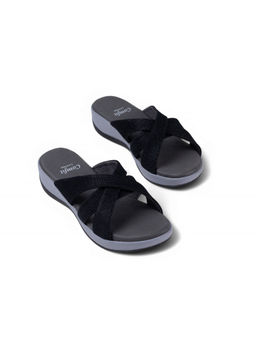 Coral Haze - Black Vegan Leather Women Sandals