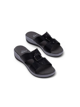 Coral Haze - Black Vegan Leather Women Sandals