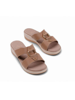Coral Haze - Beige Vegan Leather Women Sandals