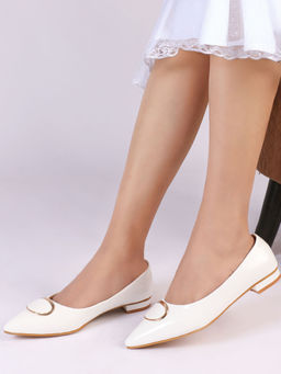 Iconics - Women Elegant and Chic White Pointed Toe Pumps