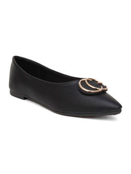 Sherrif Shoes - Embellished Black Slip-On Ballerina