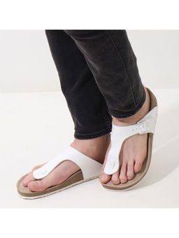 NoStrain - Men Thong Cork Sandals - White