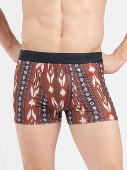 Red Tape - Men's Red Printed Elasticated Polyester Stretched Trunk