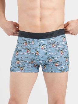 Red Tape - Men's Sky Blue Printed Elasticated Polyester Stretched Trunk