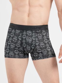 Red Tape - Men's Black Printed Elasticated Polyester Stretched Trunk