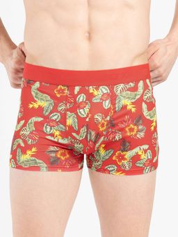 Red Tape - Men's Red Printed Elasticated Polyester Stretched Trunk