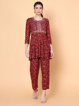 Bani Women - Womens Co-Ord - Maroon (Set of 2)