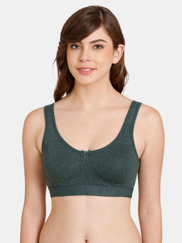 Zivame - Rosaline Everyday Double Layered Non-Wired 3/4th Coverage Bralette Pine Grove