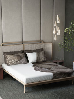 Ddecor Live Beautiful - Cotton Brown Abstract 180Tc Bedsheet with 4 Pillow Covers (King)