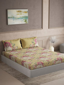 Ddecor Live Beautiful - Cotton Floral 145Tc Bedsheet with 2 Pillow Covers (King)
