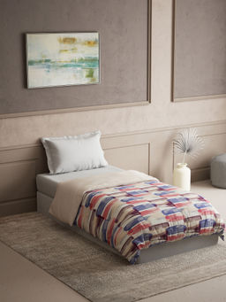 Ddecor Live Beautiful - Cotton Primary Purple Abstract 125 Gsm Ac Dohar (Single)