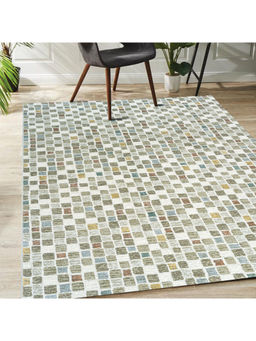 OBSESSIONS - Geometric Polyester Cream and Taupe Runner