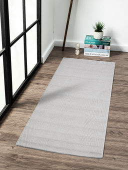 OBSESSIONS - Solid Polyester Light Grey Runner