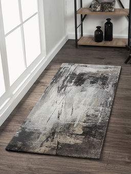 OBSESSIONS - Abstract Polypropylene Cream and Brown Runner