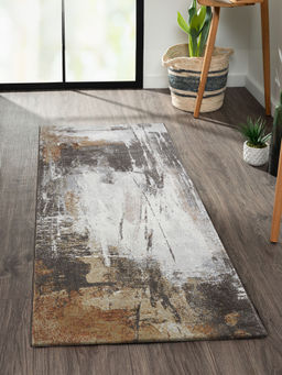 OBSESSIONS - Abstract Polypropylene Cream and Rust Runner