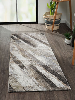OBSESSIONS - Abstract Polypropylene Beige and Brown Runner