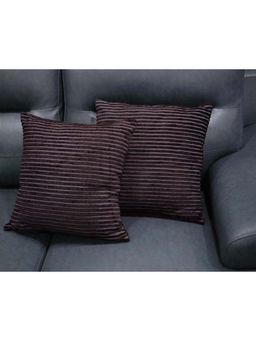 I wish - Purple Corduroy Pattern Velvet Cushion Cover (Pack Of 3)