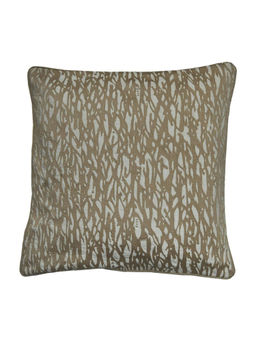 I wish - Embroidered Beige Thick Cotton Cushion Cover (Pack Of 2)