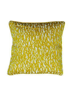 I wish - Embroidered Yellow Thick Cotton Cushion Cover (Pack Of 2)