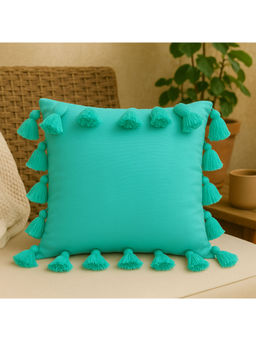 THROW PILLOW - Mint Green Tasselled Cushion Cover