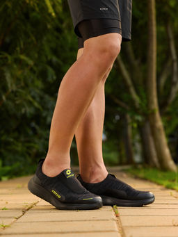 LOTTO - Flo Walk Slip On Black Walking Shoes for Men