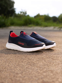 LOTTO - Flo Walk Slip On Navy Blue Walking Shoes for Men