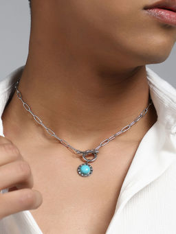 French Accent - Men's The Soletria Chain Necklace - Metallic Silver