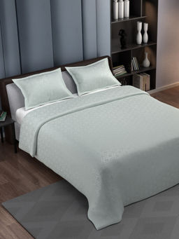 Synergized Cotton - Blue Jacquard Essence Mint Super Soft Bedsheet with 2 Pillow Covers (Super King)