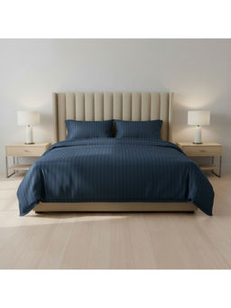 LANE LINEN - Navy Blue Galaxy Cotton Bedsheet with 2 Pillow Covers