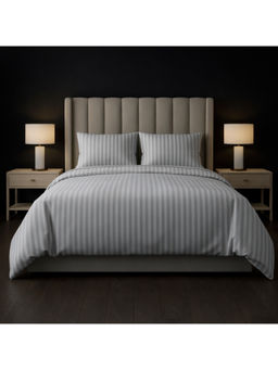 LANE LINEN - Grey Galaxy Cotton Bedsheet with 2 Pillow Covers