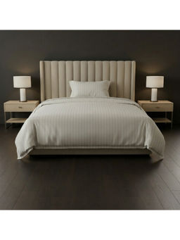 LANE LINEN - Off White Galaxy Cotton Bedsheet with 1 Pillow Cover (Single)