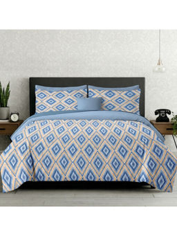 LANE LINEN - Blue Symphony Cotton Bedsheet with 2 Pillow Covers