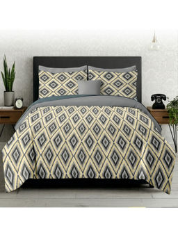LANE LINEN - Beige Symphony Cotton Bedsheet with 2 Pillow Covers