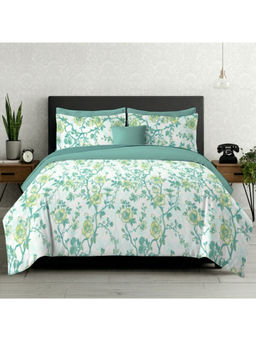 LANE LINEN - Green Symphony Cotton Bedsheet with 2 Pillow Covers