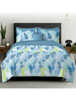 LANE LINEN - Blue Symphony Cotton Bedsheet with 2 Pillow Covers