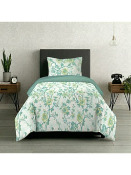 LANE LINEN - Green Symphony Cotton Bedsheet with 1 Pillow Cover (Single)