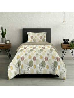 LANE LINEN - Grey Symphony Cotton Bedsheet with 1 Pillow Cover (Single)