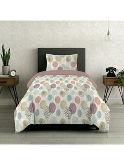 LANE LINEN - Mauve Symphony Cotton Bedsheet with 1 Pillow Cover (Single)