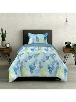 LANE LINEN - Blue Symphony Cotton Bedsheet with 1 Pillow Cover (Single)