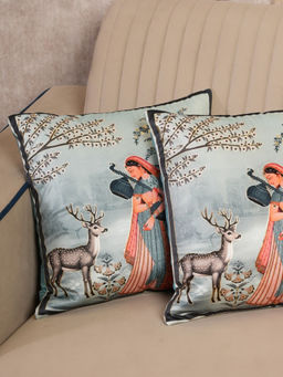 HOME 360 - Grey Royal Heritage Cushion Covers (Pack of 2) (16x16 Inches)