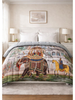 Florida - Grey Digital Goose Down Filling Reversible Bed AC Comforter (Double)