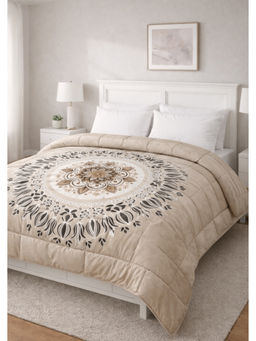 Florida - Beige Digital Goose Down Filling Reversible Bed AC Comforter (Double)