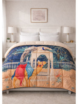 Florida - Beige Digital Goose Down Filling Reversible Bed AC Comforter (Double)