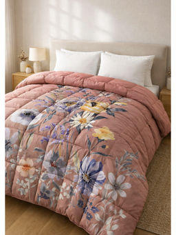 Florida - Mauve Digital Goose Down Filling Reversible Bed AC Comforter (Double)