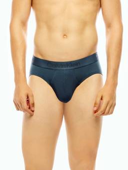 Calvin Klein - Blue Solid Mid Rise Brief