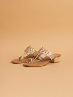 ERIDANI - Braided Gold Naira Heels