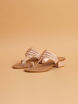 ERIDANI - Braided Rose Gold Naira Heels