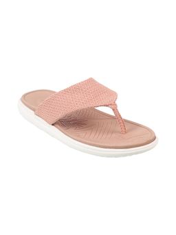 Mochi - Womens Peech Flat ChappalsMochi Woven Peach Flipflops