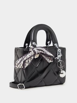 Styli - Women Textured with Scarf Folder and Key Chain Detail Handbag
